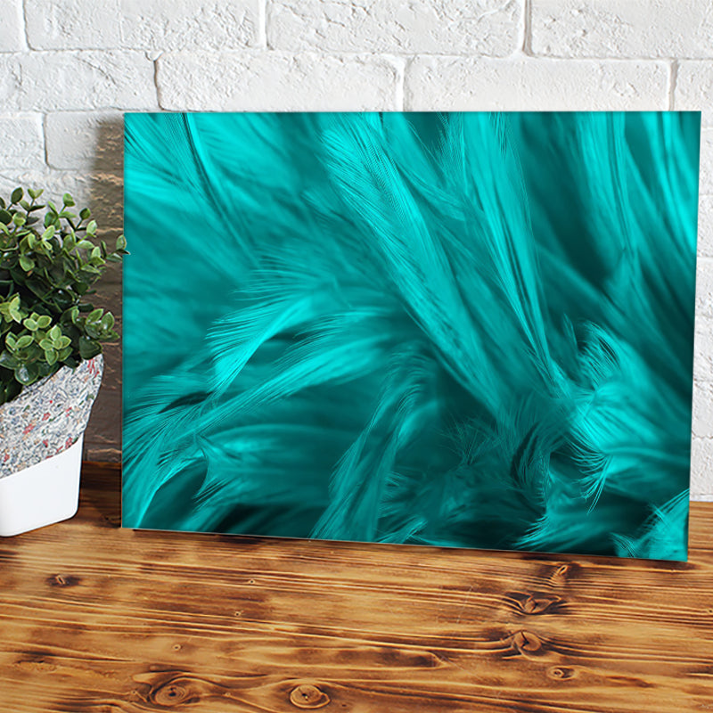 Blue Feathers Closeup Canvas Wall Art - Canvas Prints, Prints for Sale, Canvas Painting, Home Decor