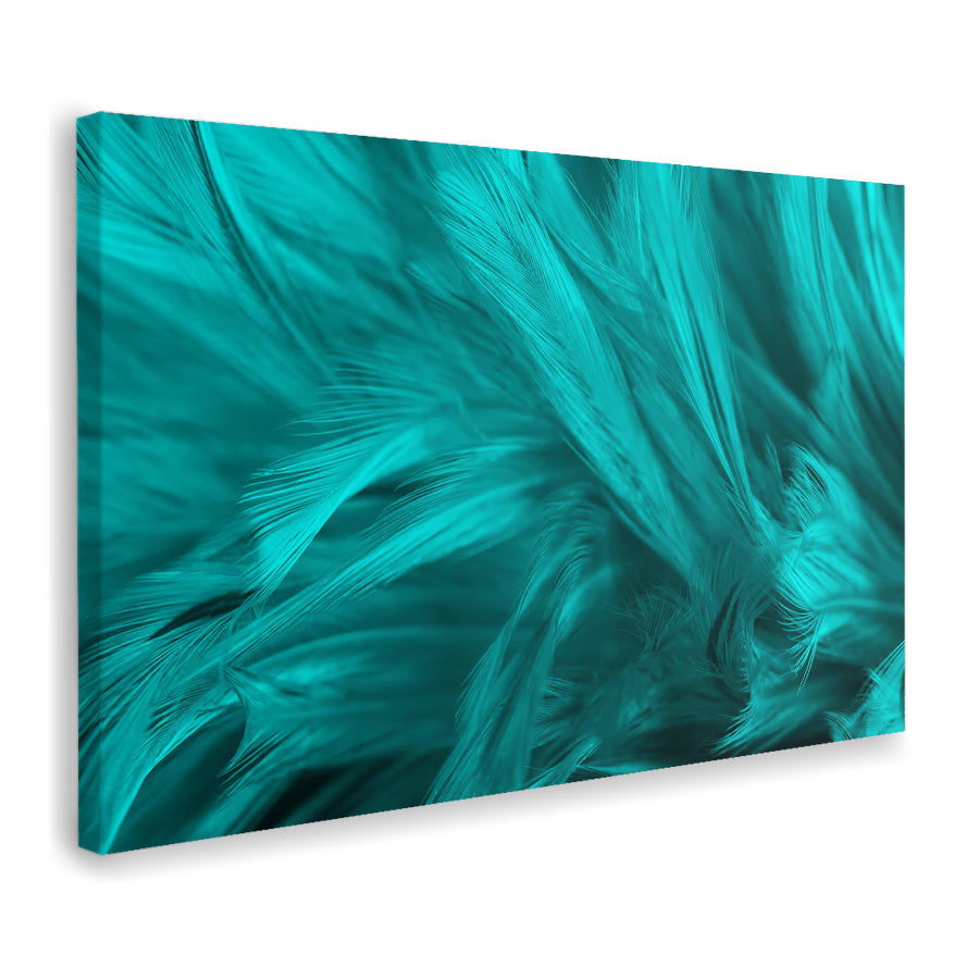 Blue Feathers Closeup Canvas Wall Art - Canvas Prints, Prints for Sale, Canvas Painting, Home Decor