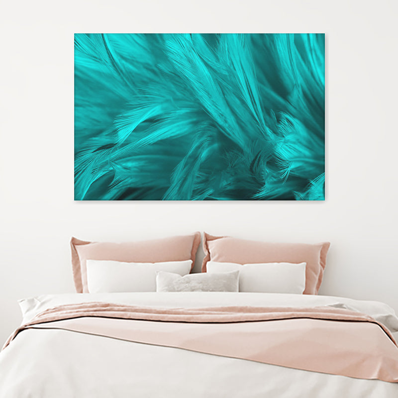 Blue Feathers Closeup Canvas Wall Art - Canvas Prints, Prints for Sale, Canvas Painting, Home Decor
