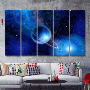Blue Ice Planet  A Ring 5 Pieces B Canvas Prints Wall Art - Painting Canvas, Multi Panels,5 Panel, Wall Decor