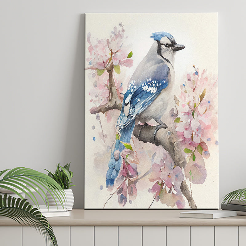 Blue Jay Retro Art Print ,City Art Print, Large Canvas, Canvas Print Wall Art Home Decor