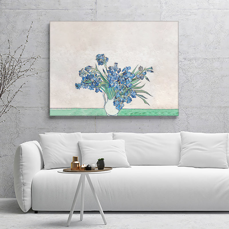 Blue Lilies In A Vase Vincent Van Gogh Canvas Wall Art - Canvas Prints, Prints for Sale, Canvas Painting, Canvas On Sale
