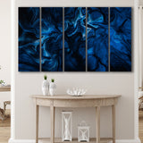 Blue Marble Painting, Marble 5 Panels B,Large Canvas,Canvas Prints Wall Art Home Decor