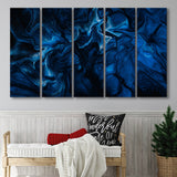 Blue Marble Painting, Marble 5 Panels B,Large Canvas,Canvas Prints Wall Art Home Decor
