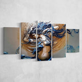 Blue Medusa Canvas, Cool Medusa Art 5 Panels, Canvas Prints Wall Art Decor, Large Canvas Art