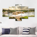 Blue Nile Falls Tis Issat Ethiopia Africa 5 Pieces Canvas Prints Wall Art - Painting Canvas, Multi Panels, Wall Decor