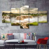 Blue Nile Falls Tis Issat Ethiopia Africa 5 Pieces Canvas Prints Wall Art - Painting Canvas, Multi Panels, Wall Decor