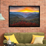Blue Ridge Parkway Sunset Art, Framed Art Prints Wall Art Home Decor, Ready to Hang