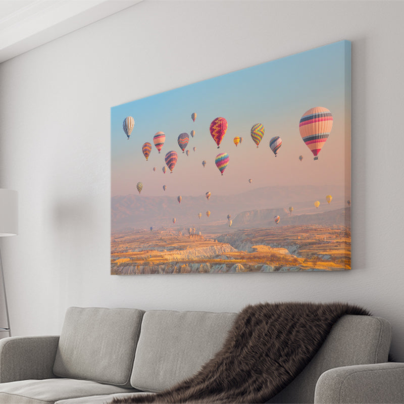 Blue Sky W Hot Air Balloons Canvas Prints Wall Art - Painting Canvas, Home Wall Decor, Painting Prints, For Sale