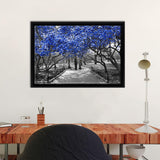 Blue Trees Framed Canvas Wall Art - Framed Prints, Canvas Prints, Prints for Sale, Canvas Painting