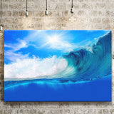 Blue Wave Canvas Prints Wall Art Decor - Painting Canvas,Home Decor, Ready to Hang