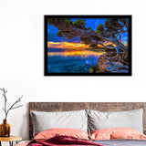 Blue Nature Sea Tree Framed Art Prints - Framed Prints, Prints For Sale, Painting Prints,Wall Art Decor