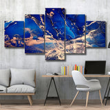 Blue Wall Art 5 Piece Canvas Prints Wall Art Decor, Multi Panels, Mixed Canvas