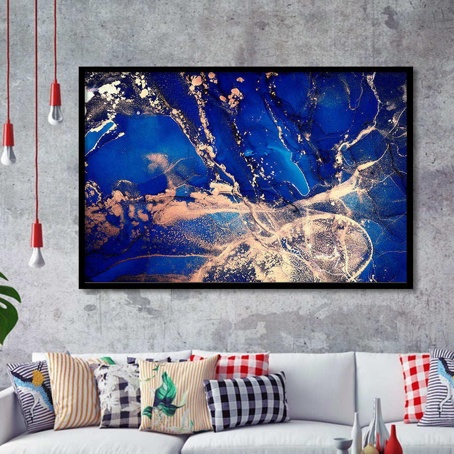 Blue Wall Art Framed Art Prints Wall Art Decor, Framed Picture, Home Decor