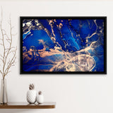 Blue Wall Art Framed Canvas Prints Wall Art Decor, Framed Picture, Floating Frame