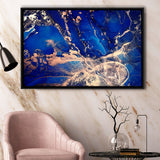 Blue Wall Art Framed Canvas Prints Wall Art Decor, Framed Picture, Floating Frame