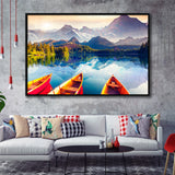 Boat Art Framed Canvas Prints Wall Art Decor, Framed Picture, Floating Frame