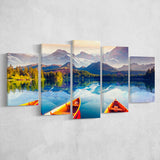 Boat Art 5 Piece Canvas Prints Wall Art Decor, Multi Panels, Mixed Canvas