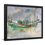 Boat In A Bay  Framed Wall Art - Framed Prints, Art Prints, Print for Sale, Painting Prints