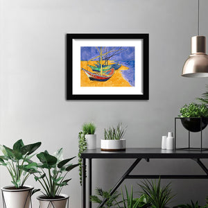 Boats At Saintes-Maries By Vincent Van Gogh-Canvas art,Art Print,Frame art,Plexiglass cover