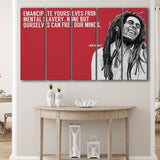 Bob Marley Deep Quotes Art, 5 Panel B Canvas Prints Wall Art, Extra Large Canvas Decor