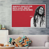 Bob Marley Deep Quotes Art Framed Canvas Prints Wall Art, Floating Frame, Large Canvas Home Decor