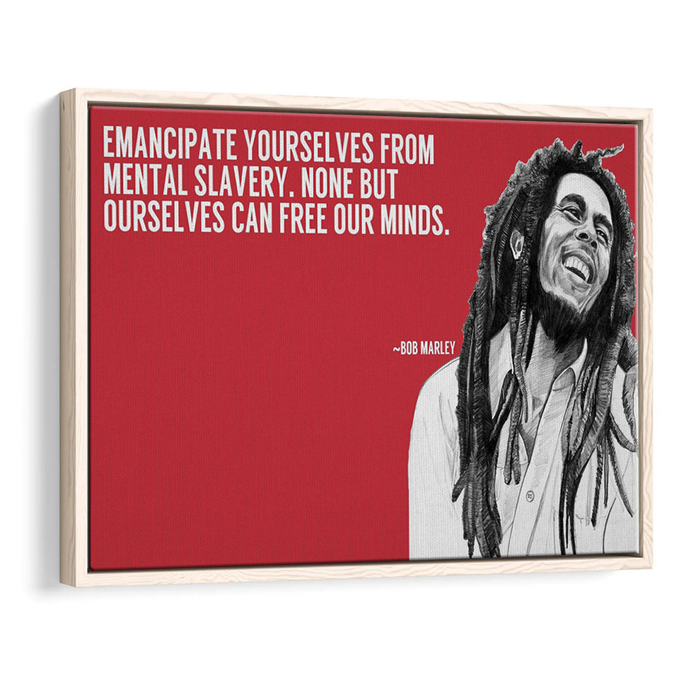 Bob Marley Deep Quotes Art Framed Canvas Prints Wall Art, Floating Frame, Large Canvas Home Decor
