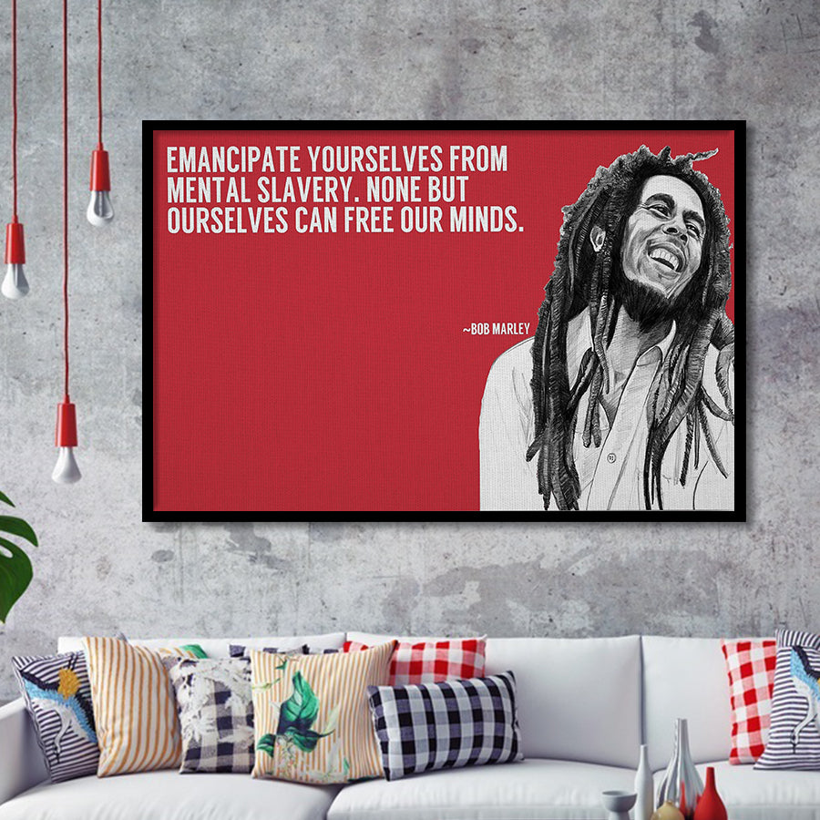 Bob Marley Deep Quotes Art Framed Art Prints Wall Decor, Framed Picture, Large Art Prints