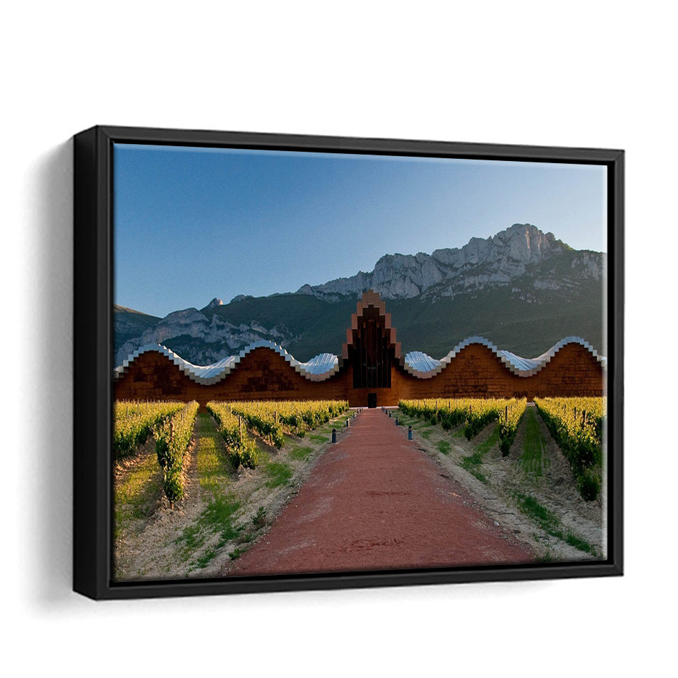 Bodegas Ysios Wine Cellar Spain Framed Canvas Wall Art - Canvas Prints, Prints For Sale, Painting Canvas,Framed Prints