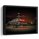 Boeing Ah 64 Apache Military Aircraft Framed Canvas Prints Wall Art Decor - Painting Canvas, Black Framed Picture