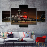 Boeing Ah 64 Apache Military Aircraft 5 Piece Canvas Prints Wall Art Decor - Painting Canvas, Multi Panels