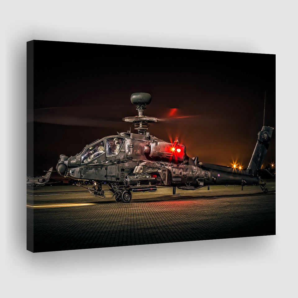 Boeing Ah 64 Apache Military Aircraft Canvas Prints Wall Art Decor - Painting Canvas, Art Prints, Ready to Hang
