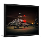 Boeing Ah 64 Apache Military Aircraft Framed Art Prints Wall Decor - Painting Art, Framed Picture, Ready to Hang