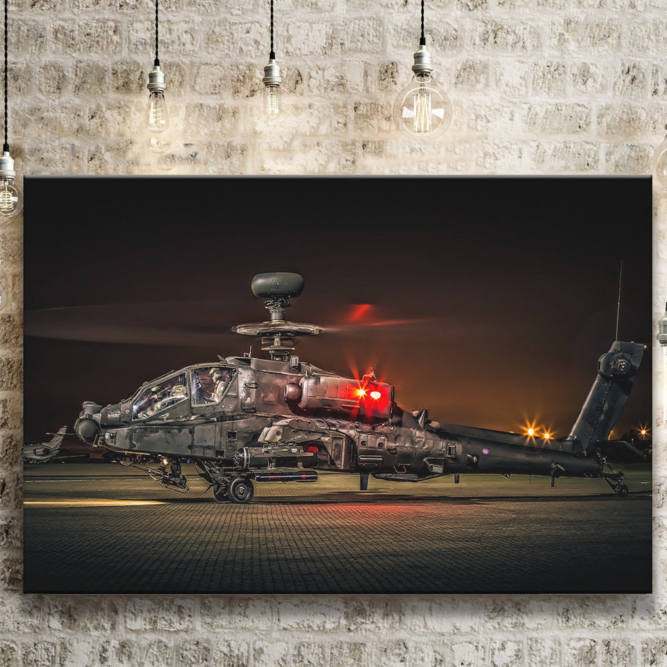 Boeing Ah 64 Apache Military Aircraft Canvas Prints Wall Art Decor - Painting Canvas, Art Prints, Ready to Hang
