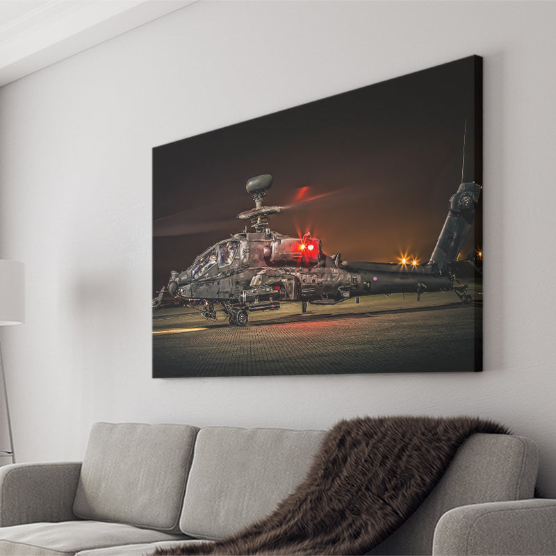 Boeing Ah 64 Apache Military Aircraft Canvas Prints Wall Art Decor - Painting Canvas, Art Prints, Ready to Hang