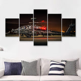 Boeing Ah 64 Apache Military Aircraft 5 Piece Canvas Prints Wall Art Decor - Painting Canvas, Multi Panels