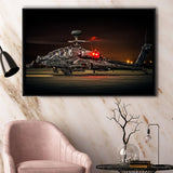 Boeing Ah 64 Apache Military Aircraft Framed Canvas Prints Wall Art Decor - Painting Canvas, Black Framed Picture