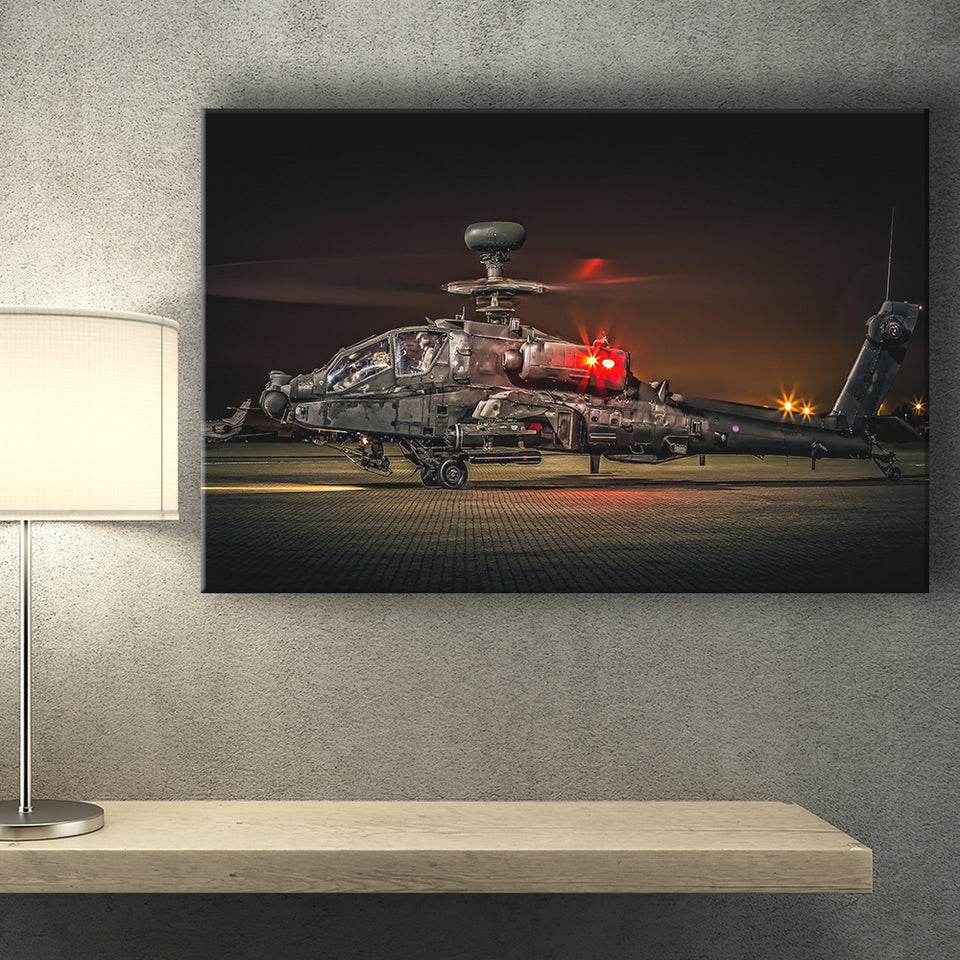 Boeing Ah 64 Apache Military Aircraft Canvas Prints Wall Art Decor - Painting Canvas, Art Prints, Ready to Hang