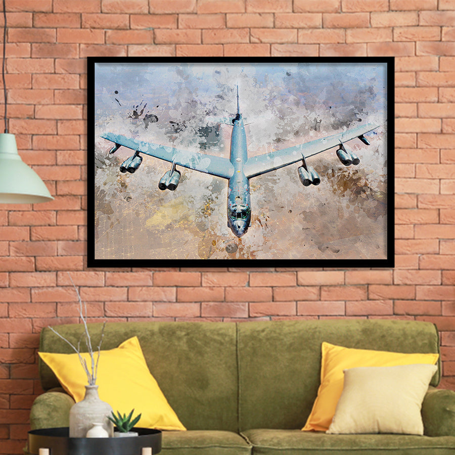 Boeing B-52 Stratofortress, Strategic Bomber Print, Military Aircrafts, Framed Art Prints Wall Art Home Decor, Ready to Hang