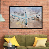 Boeing B-52 Stratofortress, Strategic Bomber Print, Military Aircrafts, Framed Art Prints Wall Art Home Decor, Ready to Hang