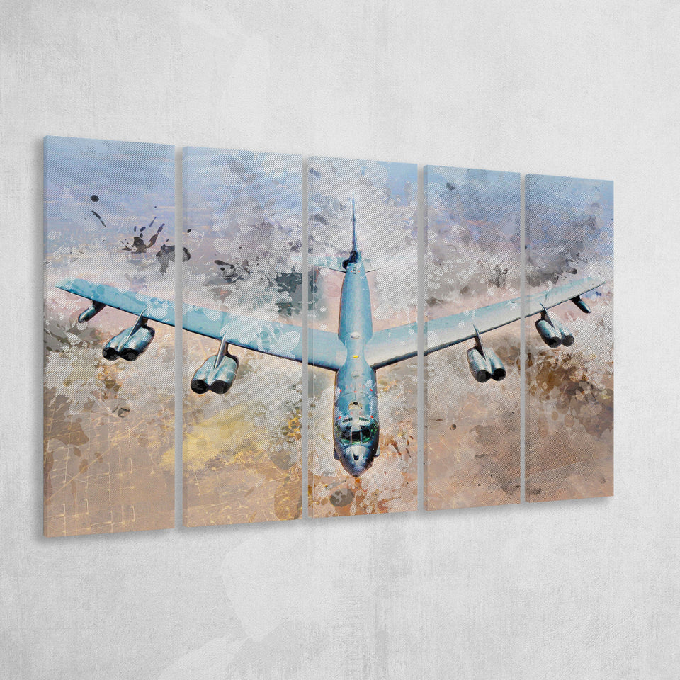 Boeing B-52 Stratofortress, Strategic Bomber Print, Military Aircrafts,5 Pieces B, Canvas Prints Wall Art Home Decor,X Large Canvas