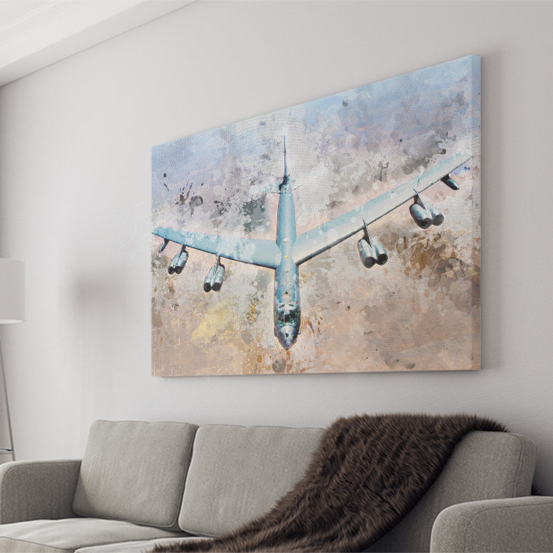Boeing B-52 Stratofortress, Strategic Bomber Print, Military Aircrafts, Canvas Prints Wall Art Home Decor