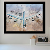 Boeing B-52 Stratofortress, Strategic Bomber Print, Military Aircrafts, Framed Art Prints Wall Art Home Decor, Ready to Hang