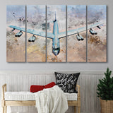 Boeing B-52 Stratofortress, Strategic Bomber Print, Military Aircrafts,5 Pieces B, Canvas Prints Wall Art Home Decor,X Large Canvas