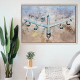 Boeing B-52 Stratofortress, Strategic Bomber Print, Military Aircrafts, Framed Canvas Prints Wall Art Home Decor,Floating Frame
