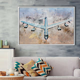 Boeing B-52 Stratofortress, Strategic Bomber Print, Military Aircrafts, Framed Canvas Prints Wall Art Home Decor,Floating Frame