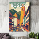 Bogota Retro Art Print ,City Art Print, Large Canvas, Canvas Print Wall Art Home Decor