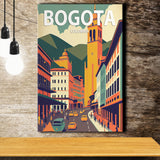 Bogota Retro Art Print ,City Art Print, Large Canvas, Canvas Print Wall Art Home Decor