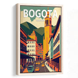 Bogota Retro Art Print, Large Canvas, Framed Canvas Print Wall Art Home Decor, Floating Frame