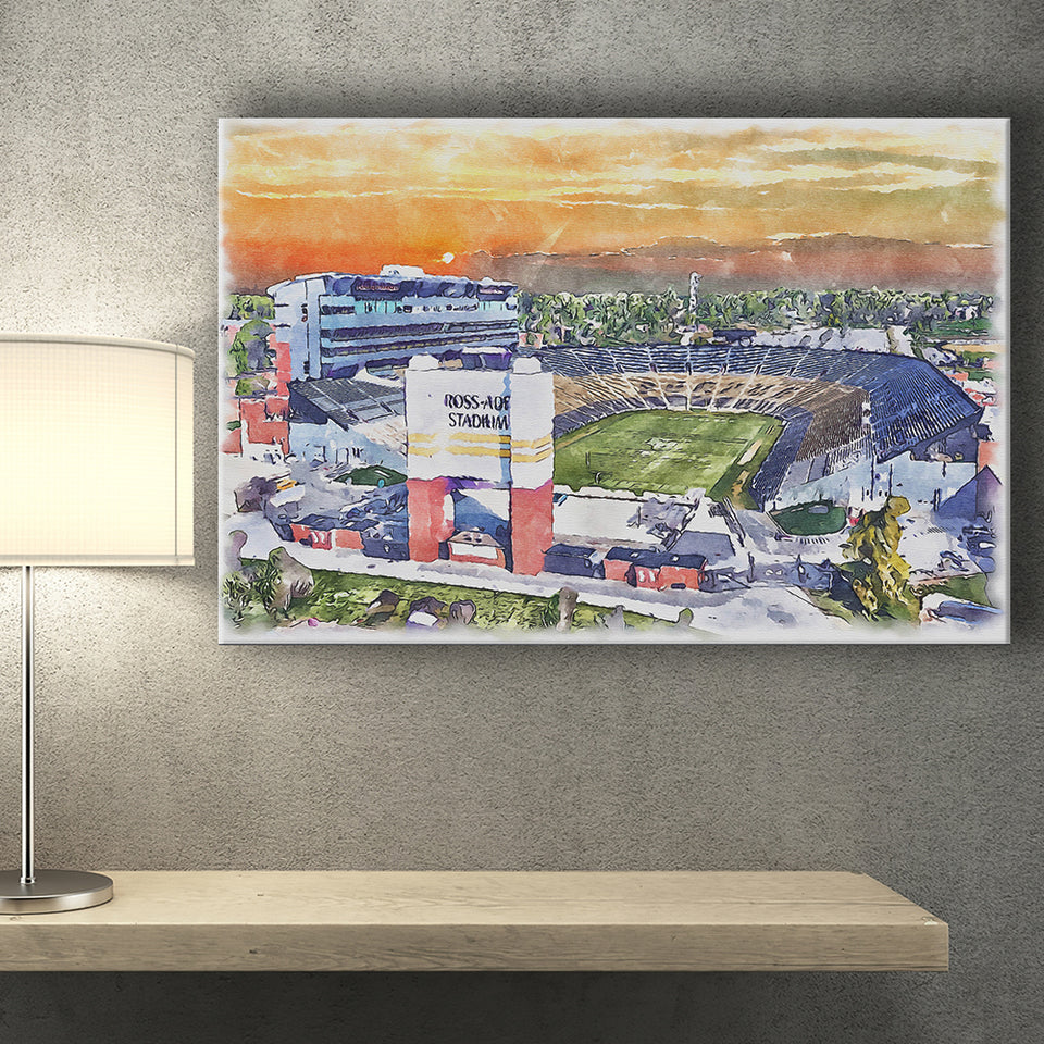 Boilermakers Stadium Ross Ade Stadium Watercolor, Sport Art Prints Fan Gift, Canvas Prints Wall Art Decor